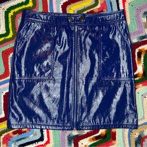 Shinestar Electric Blue Faux Leather Skirt